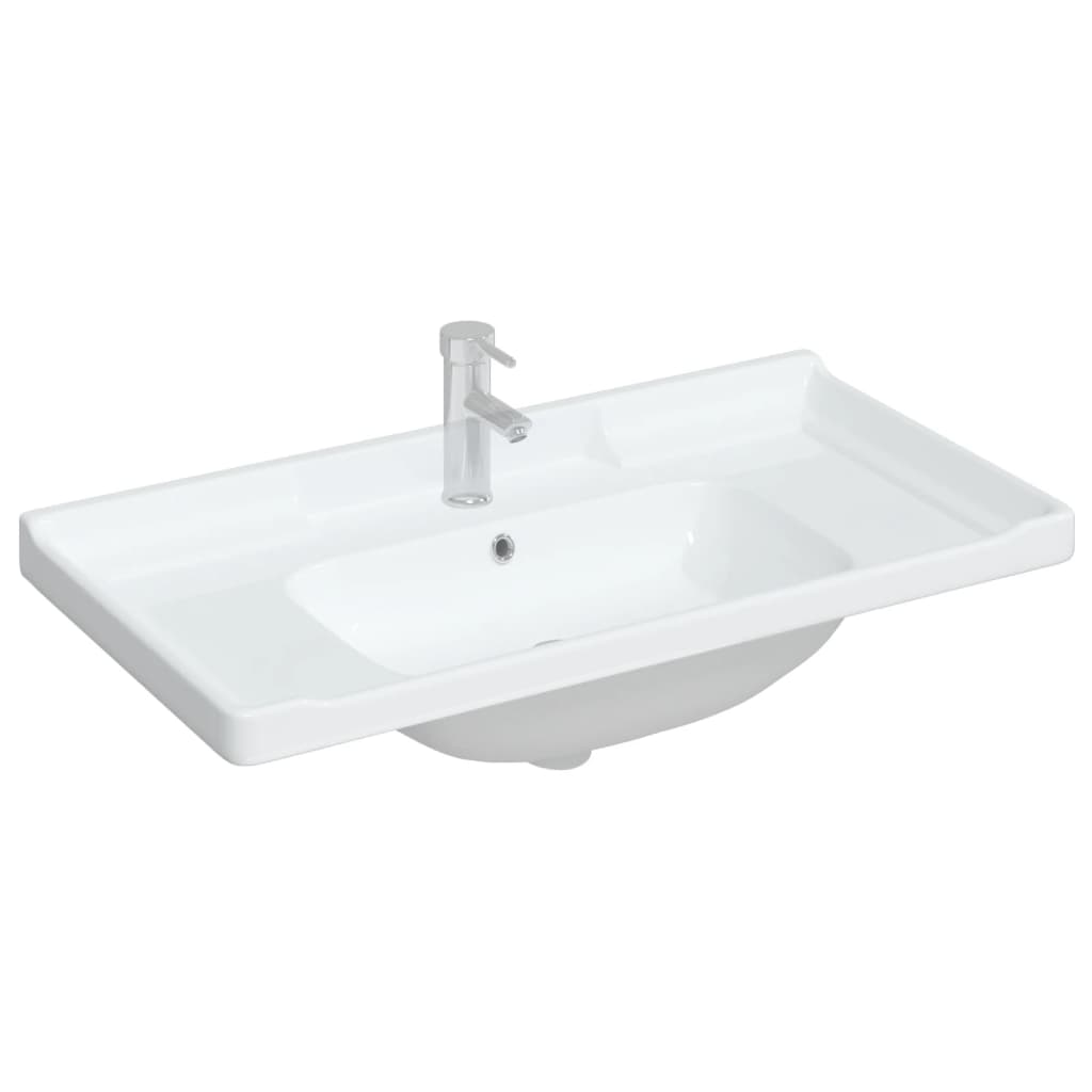 VIDAXL WASHBAIN RETTANGULAR 91,5 x 48 x 23 cm Keramik Weiß