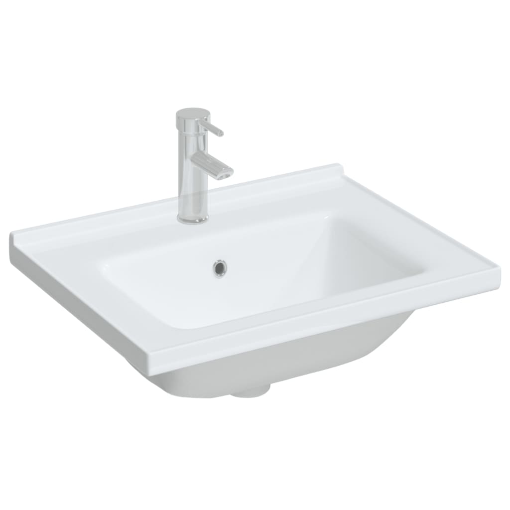 VIDAXL WASHBAIN Rechteckige 61 x 48x19,5 cm Keramik Weiß