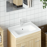VIDAXL WASHBAIN RETTANGULAR 71 x 48X19,5 cm Keramik Weiß - afbeelding 1