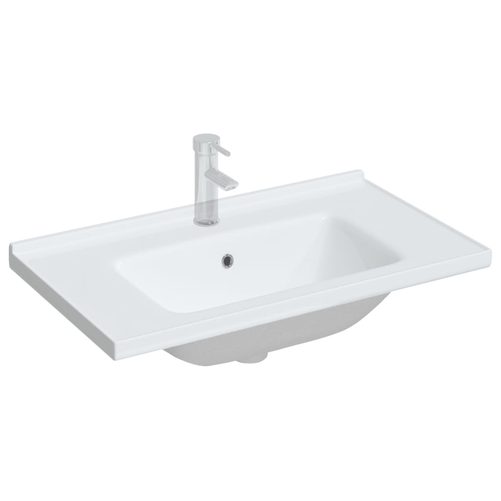 VIDAXL WASHBAIN RETTANGULUL 81X48X19,5 CM Keramik Weiß
