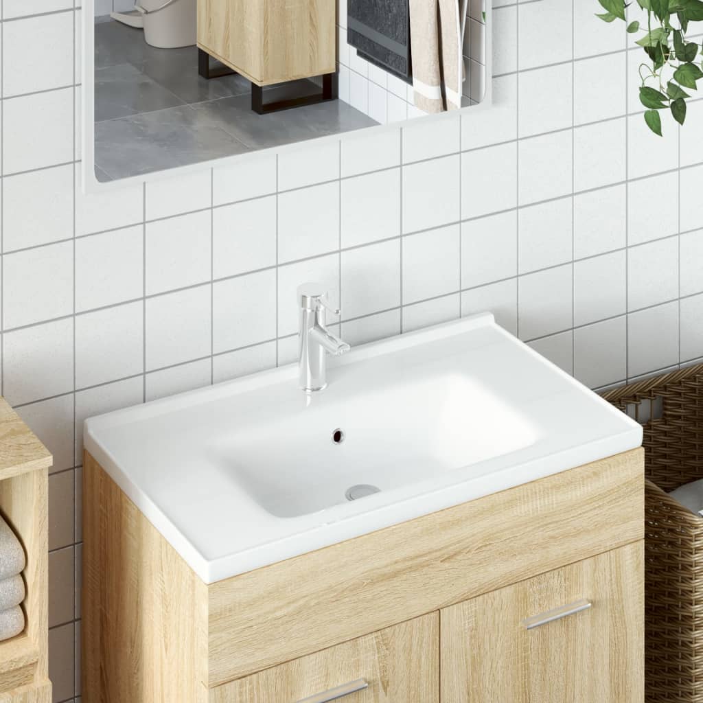 VIDAXL WASHBAIN RETTANGULAR 91,5 x 48X19,5 cm Keramik Weiß