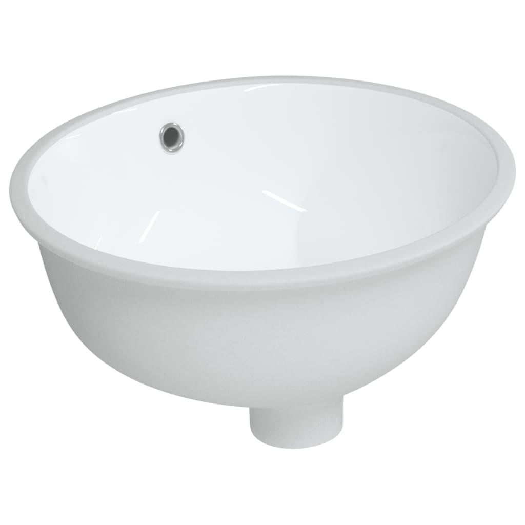 VIDAXL WASHBAIN OVAL 37X31X17,5 CM Keramik Weiß
