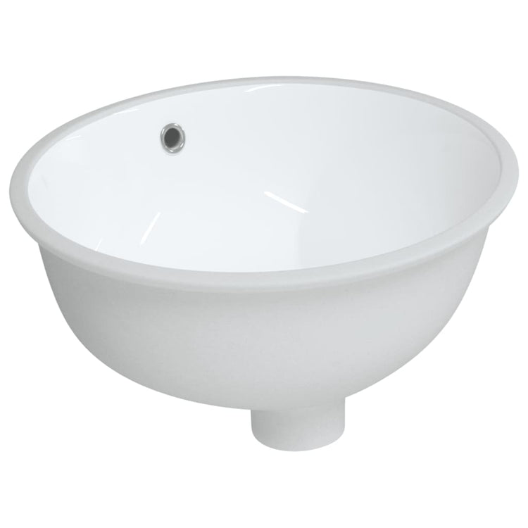 VIDAXL WASHBAIN OVAL 37X31X17,5 CM Keramik Weiß