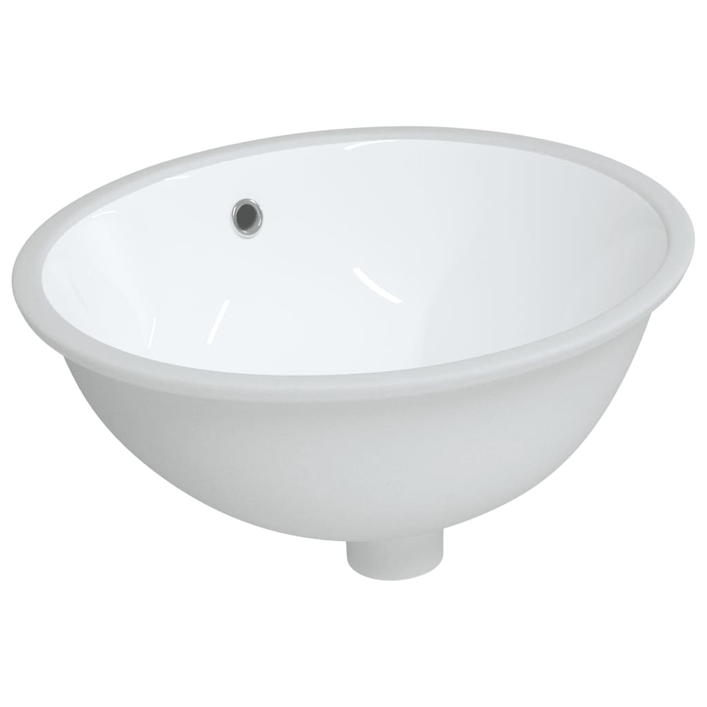 VIDAXL WASHBAIN OVAL 47X39X21 CM Keramik Weiß