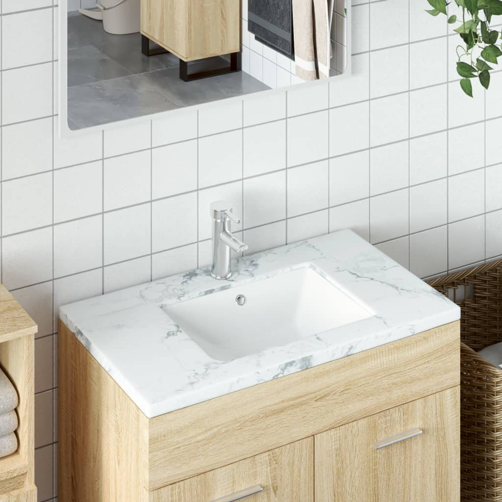 VIDAXL WASHBAIN RETTANGULAR 41,5x26x18,5 cm Keramik Weiß