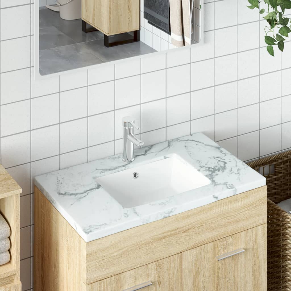 VIDAXL WASHBAIN RETTANGULAR 46.5X35X18 CM Keramik Weiß