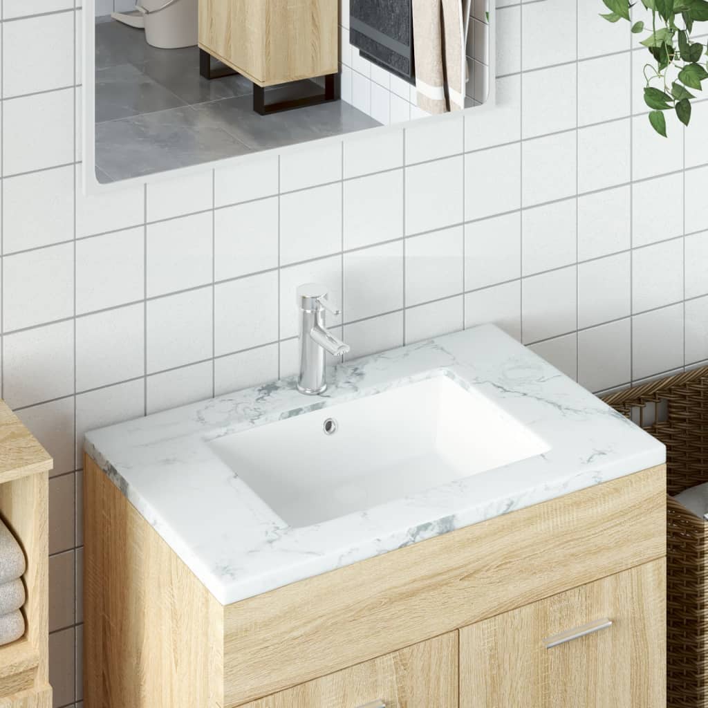 VIDAXL WASHBAIN RETTANGULAR 55,5 x 40 x 18,5 cm Keramik Weiß