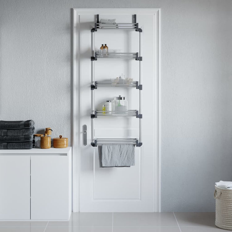 VIDAXL DEUR -Organisator mit 5 Regalen 52x20x135 cm Aluminium