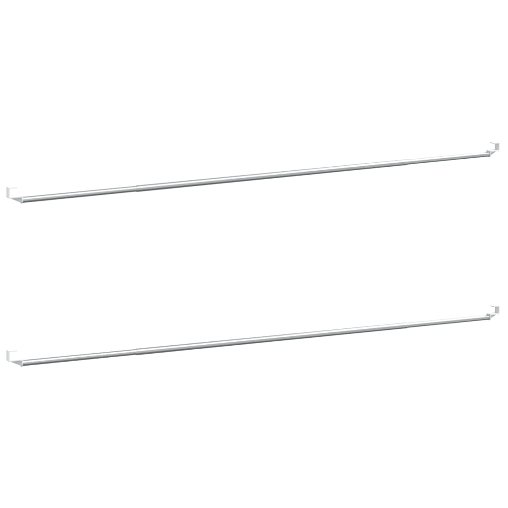 VIDAXL-Vorhangschienen 2 Stcs 90-130 cm Aluminium weiß und silberfarben