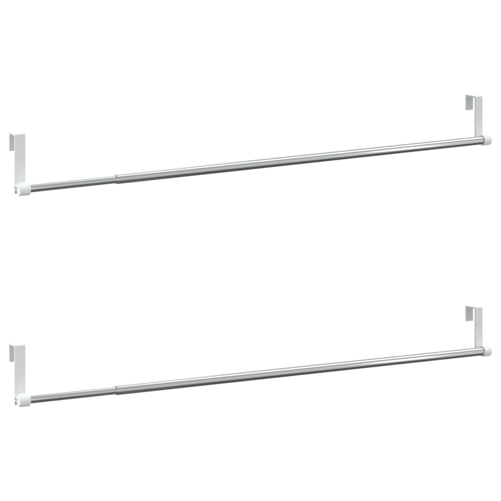 VIDAXL-Vorhangschienen 2 Stcs 60-105 cm Aluminium weiß und silberfarben