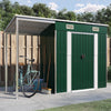 Vidaxl Gartenschuppen mit verlängertem Dach 277x110.5x181 cm Stahlgrün