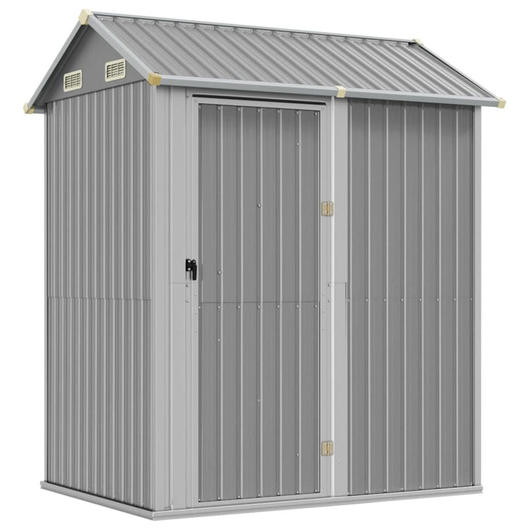 Vidaxl Garden Shed 192x152.5x237 cm verzinkter Stahl hellgrau