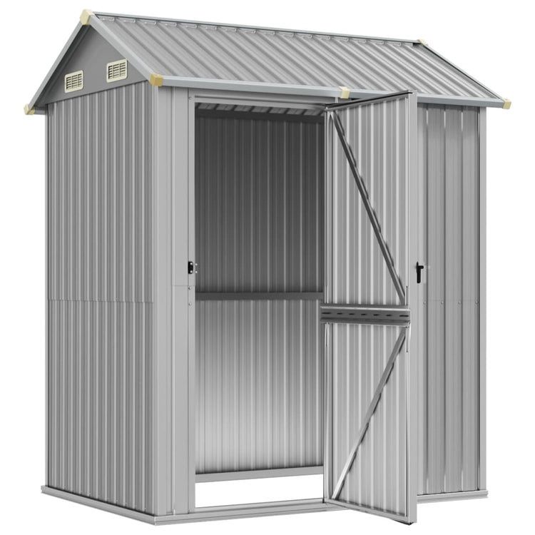 Vidaxl Garden Shed 192x152.5x237 cm verzinkter Stahl hellgrau