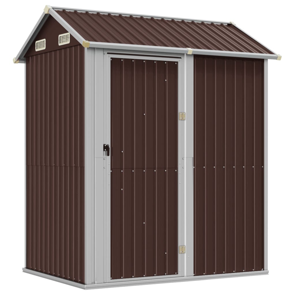 Vidaxl Garden Shed 192x152.5x237 cm verzinkter Stahlbraun