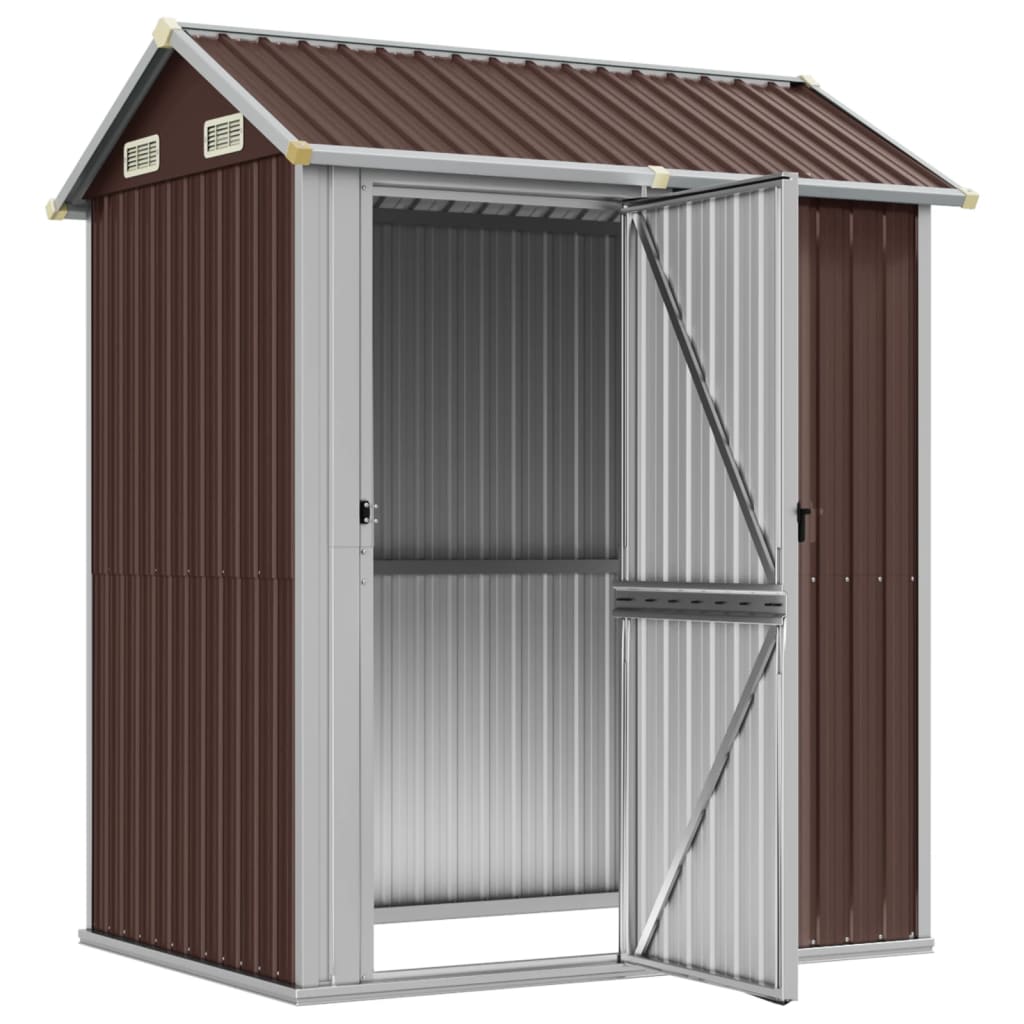 Vidaxl Garden Shed 192x152.5x237 cm verzinkter Stahlbraun