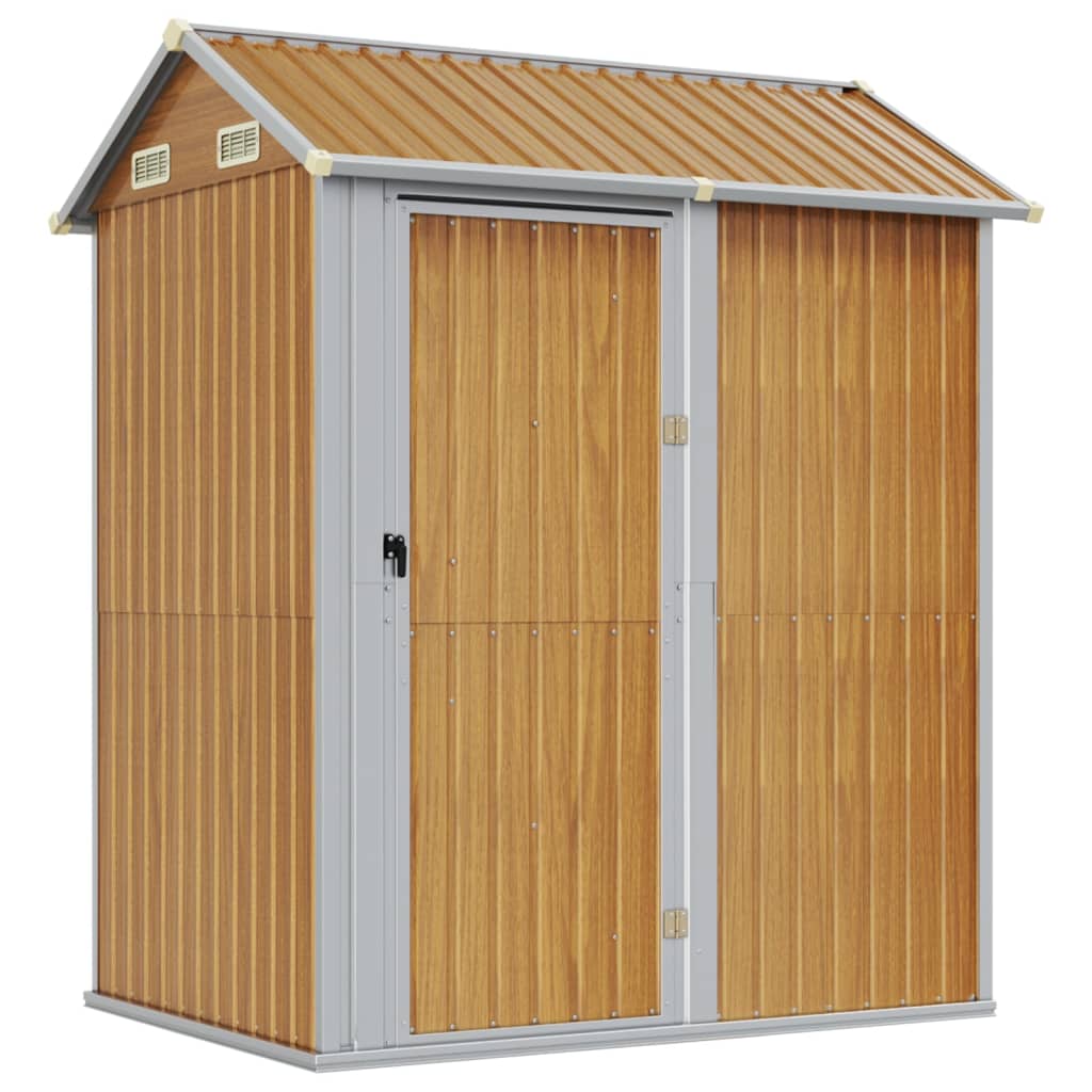 Vidaxl Garden Shed 192x152.5x237 cm verzinktes Stahl hellbraun