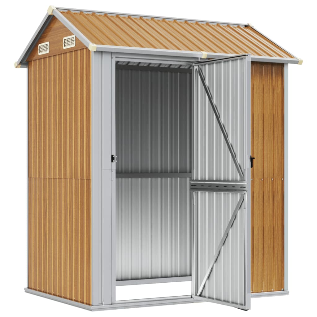 Vidaxl Garden Shed 192x152.5x237 cm verzinktes Stahl hellbraun