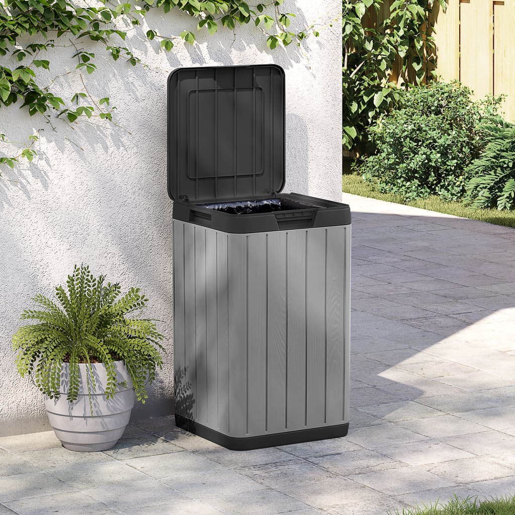 Vidaxl Gartenabfallbehälter 38x38x65 cm Polypropengrau