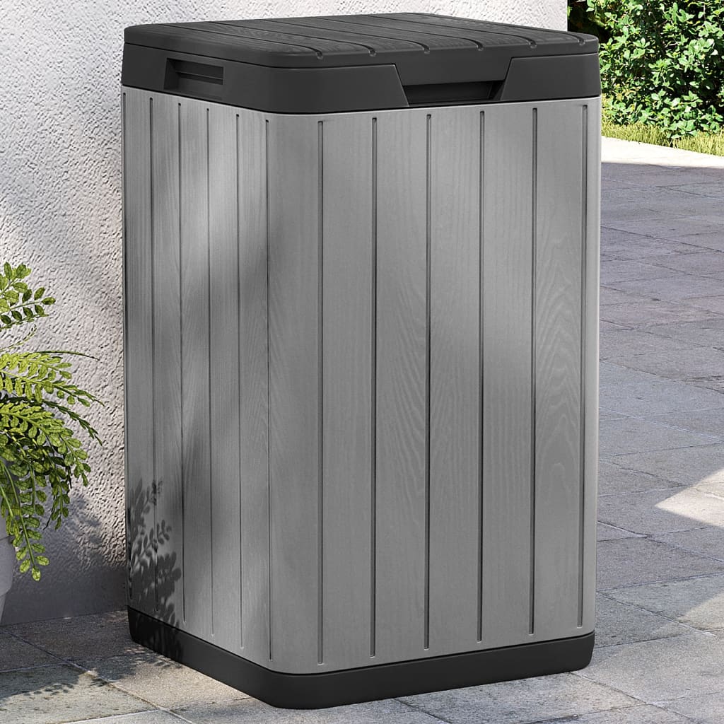 Vidaxl Gartenabfallbehälter 38x38x65 cm Polypropengrau