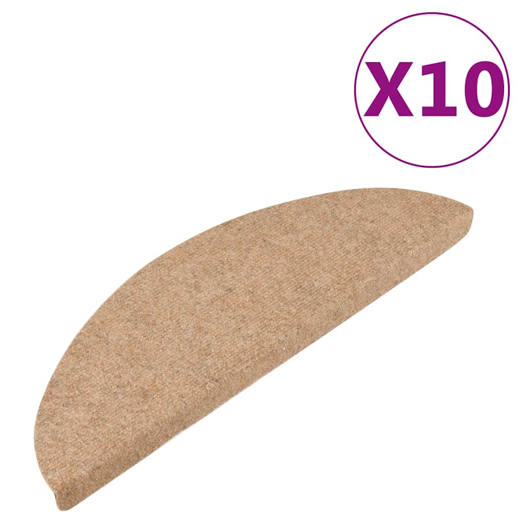 Vidaxl Treppenmatten Selbstadhäsiv 10 ST 56x17x3 cm Beige