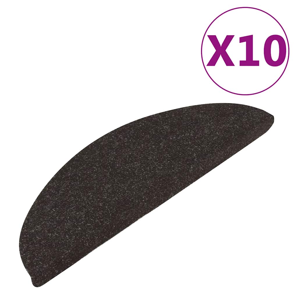 Vidaxl Treppenmatten selbstadhäsiv 10 ST 56x17x3 cm Schwarz