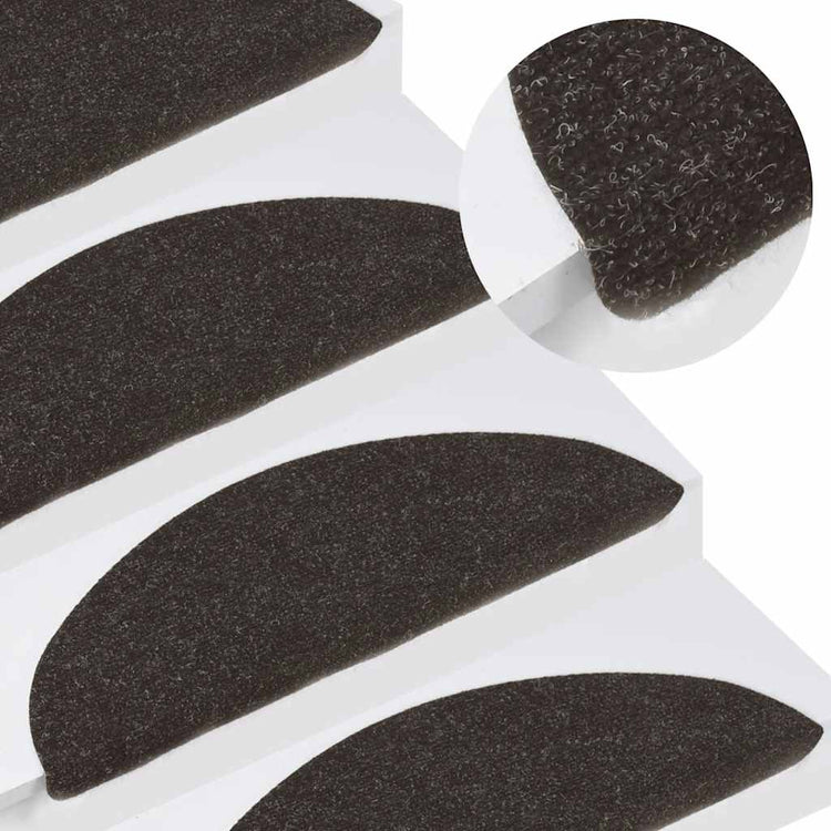 Vidaxl Treppenmatten selbstadhäsiv 10 ST 56x17x3 cm Schwarz