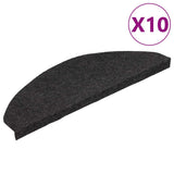 Vidaxl -Treppenmatten Selbstadhäsiv 10 ST 65x22.5x3,5 cm Schwarz - afbeelding 2