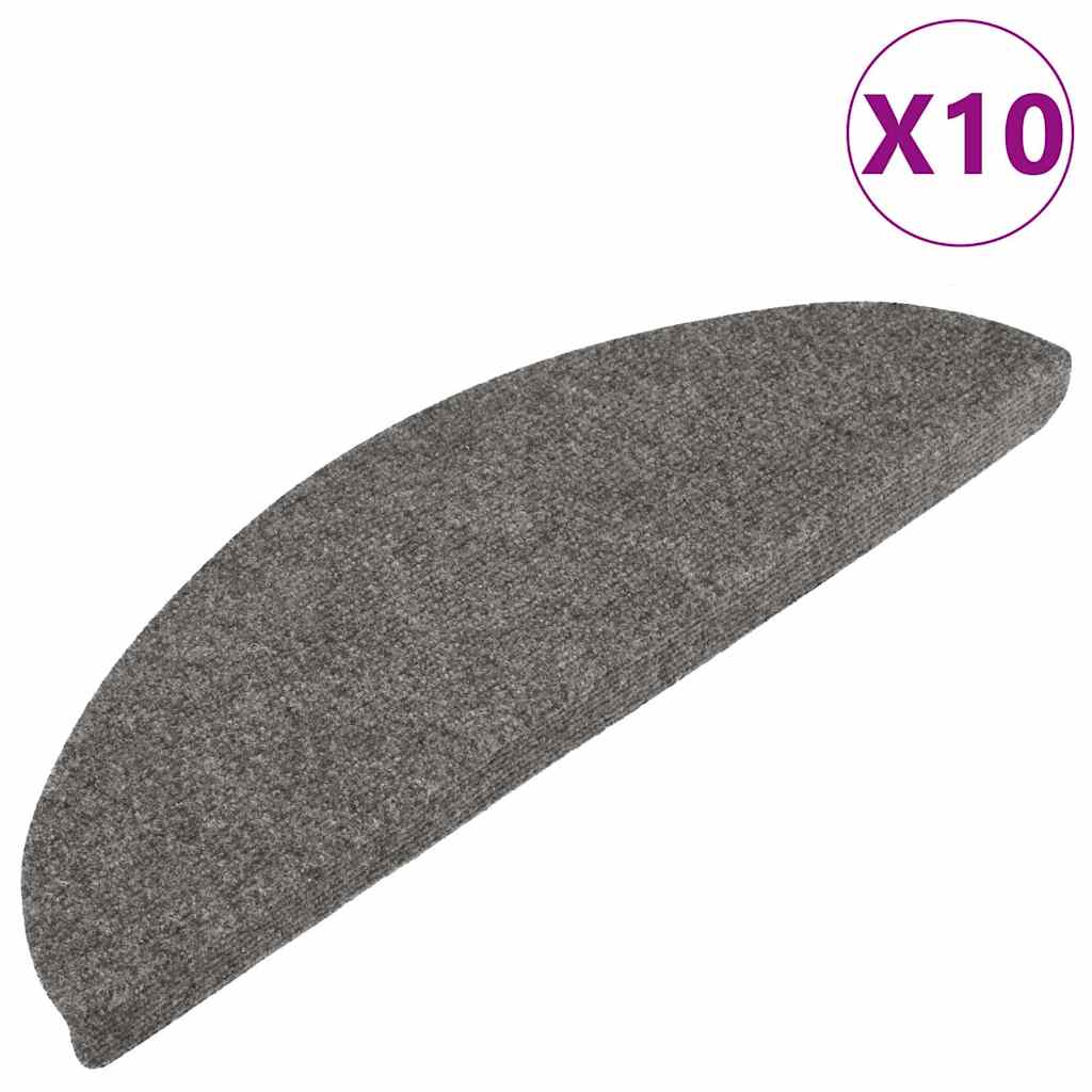 Vidaxl -Treppenmatten Selbstadhäsiv 10 ST 56x17x3 cm Grau