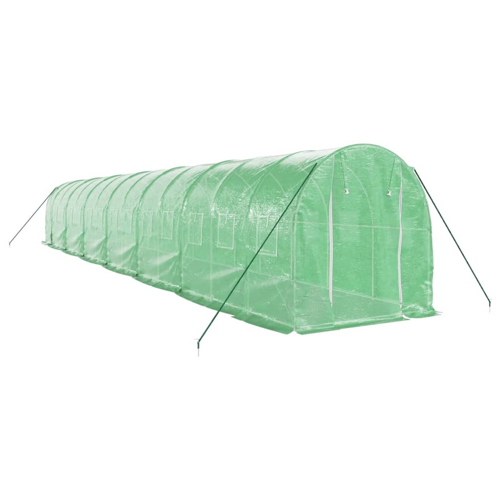 Vidaxl Tuinkas mit Stahlrahmen 28 m² 14x2x2 m grün