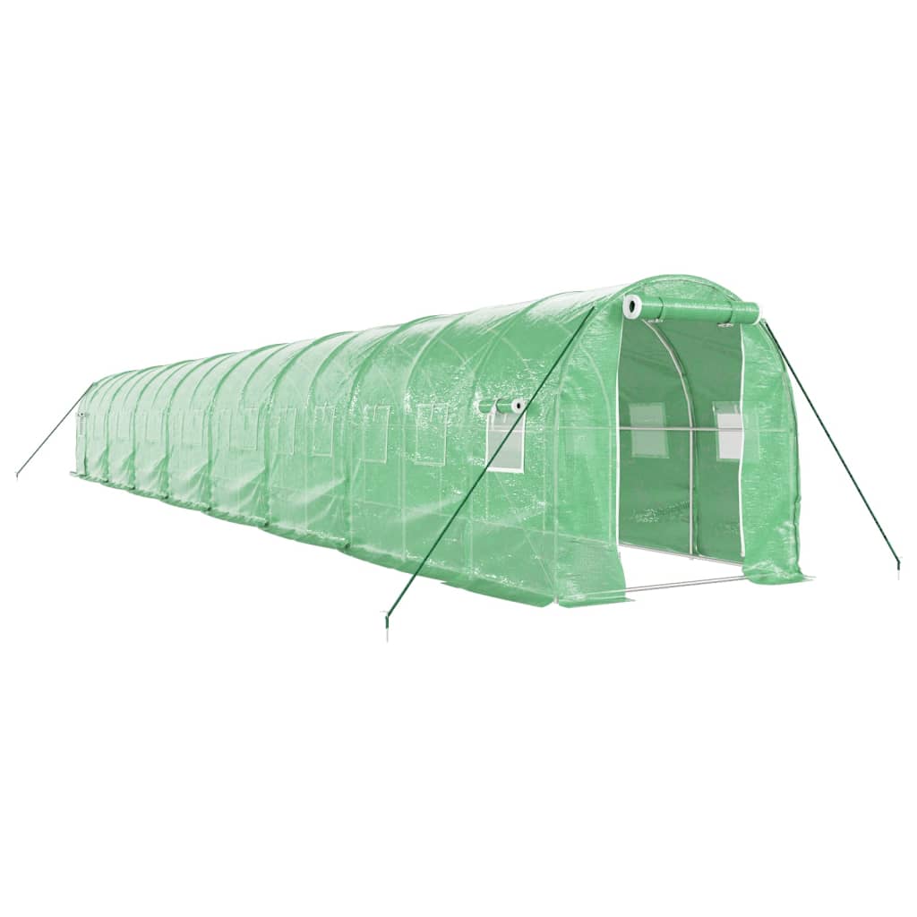 Vidaxl Tuinkas mit Stahlrahmen 32 m² 16x2x2 m grün