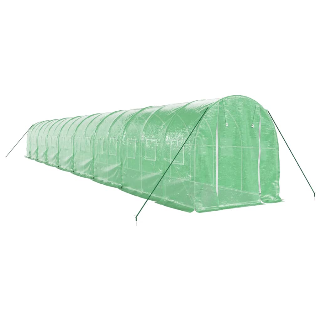 Vidaxl Tuinkas mit Stahlrahmen 32 m² 16x2x2 m grün