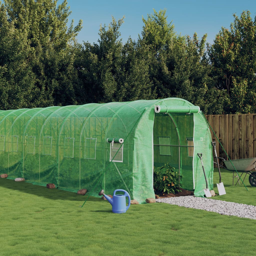 Vidaxl Tuinkas mit Stahlrahmen 48 m² 24x2x2 m Grün