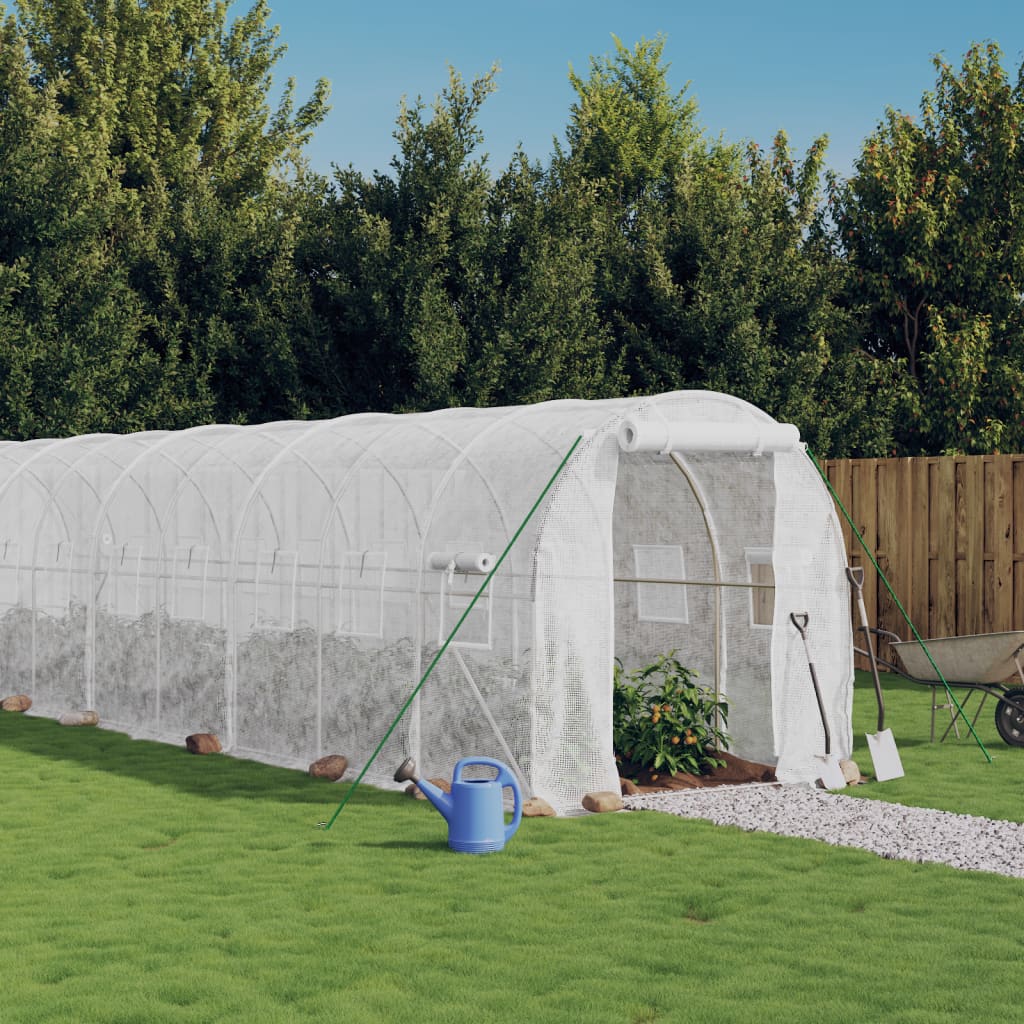 Vidaxl Tuinkas mit Stahlrahmen 12 m² 6x2x2 m Weiß