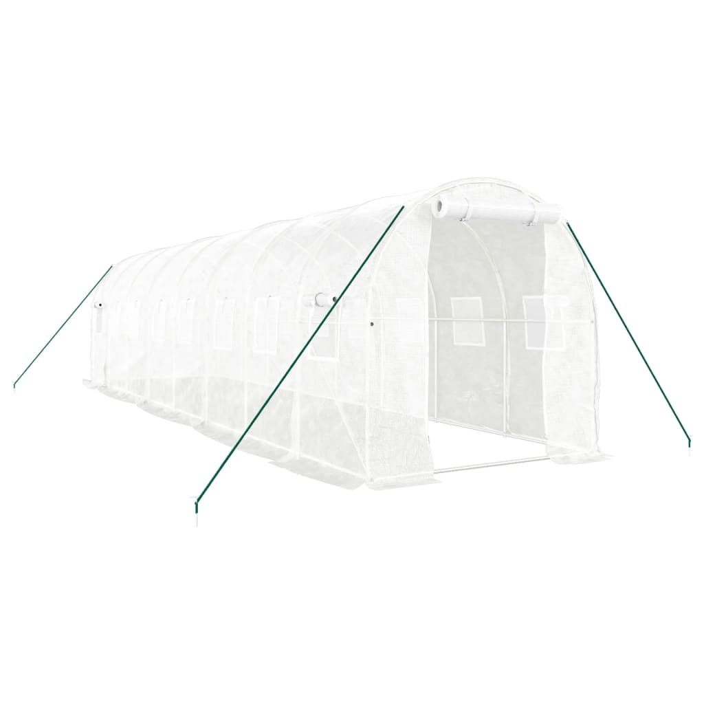 Vidaxl Tuinkas mit Stahlrahmen 16 m² 8x2x2 m Weiß