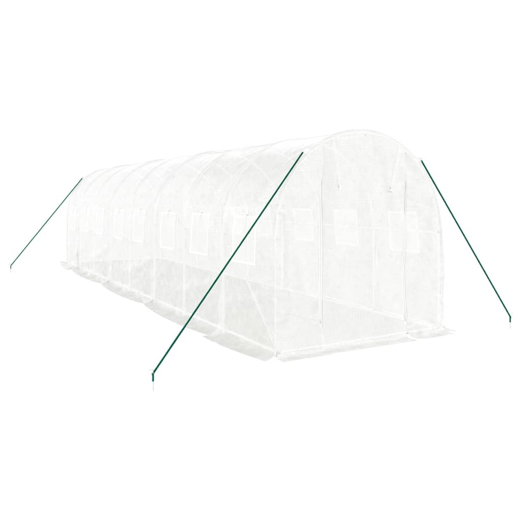 Vidaxl Tuinkas mit Stahlrahmen 16 m² 8x2x2 m Weiß