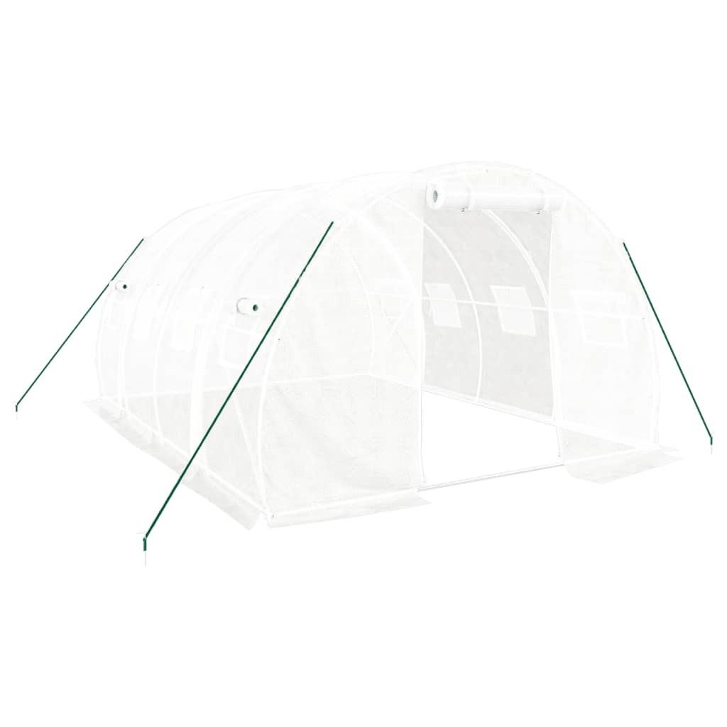 Vidaxxl Gewächshaus mit Stahlrahmen weiß 12 m² 4x3x2 m