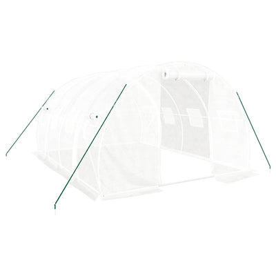 Vidaxxl Gewächshaus mit Stahlrahmen weiß 12 m² 4x3x2 m