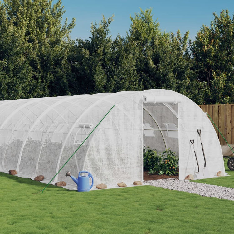 Vidaxl Tuinkas mit Stahlrahmen 56 m² 14x4x2 m weiß