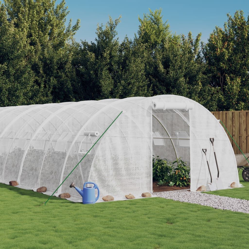 Vidaxl Tuinkas mit Stahlrahmen 88 m² 22x4x2 m weiß