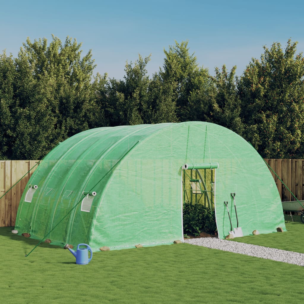 Vidaxl Tuinkas mit Stahlrahmen 24 m² 6x4x2,85 m Grün
