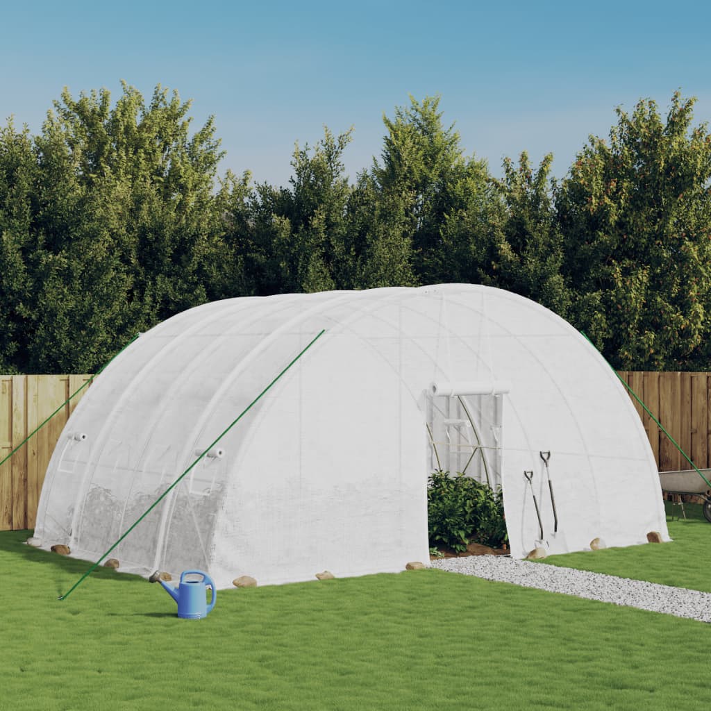 Vidaxl Tuinkas mit Stahlrahmen 24 m² 6x4x2,85 m Weiß