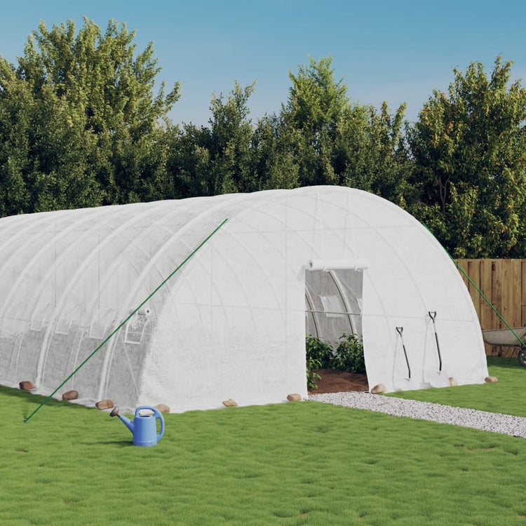 Vidaxl Tuinkas mit Stahlrahmen 84 m² 14x6x2,85 m Weiß
