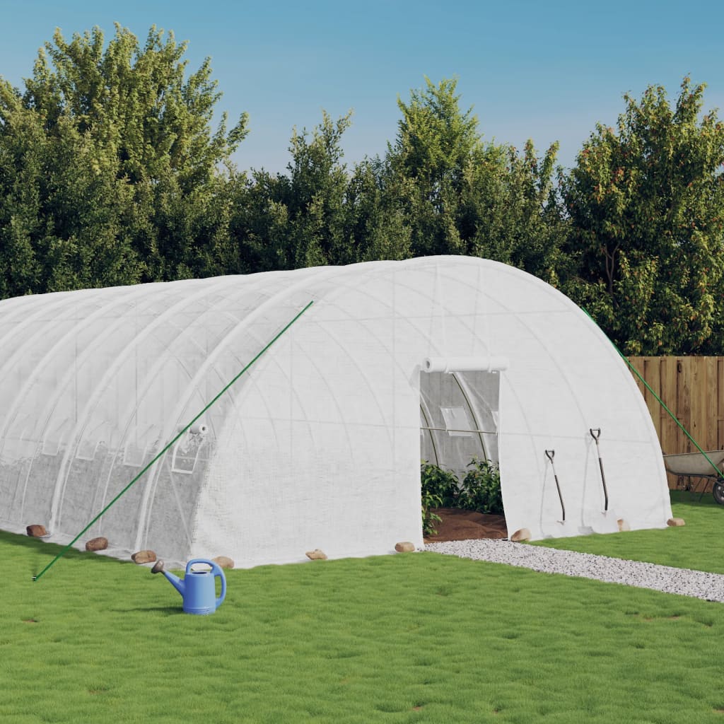 Vidaxl Tuinkas mit Stahlrahmen 96 m² 16x6x2,85 m Weiß