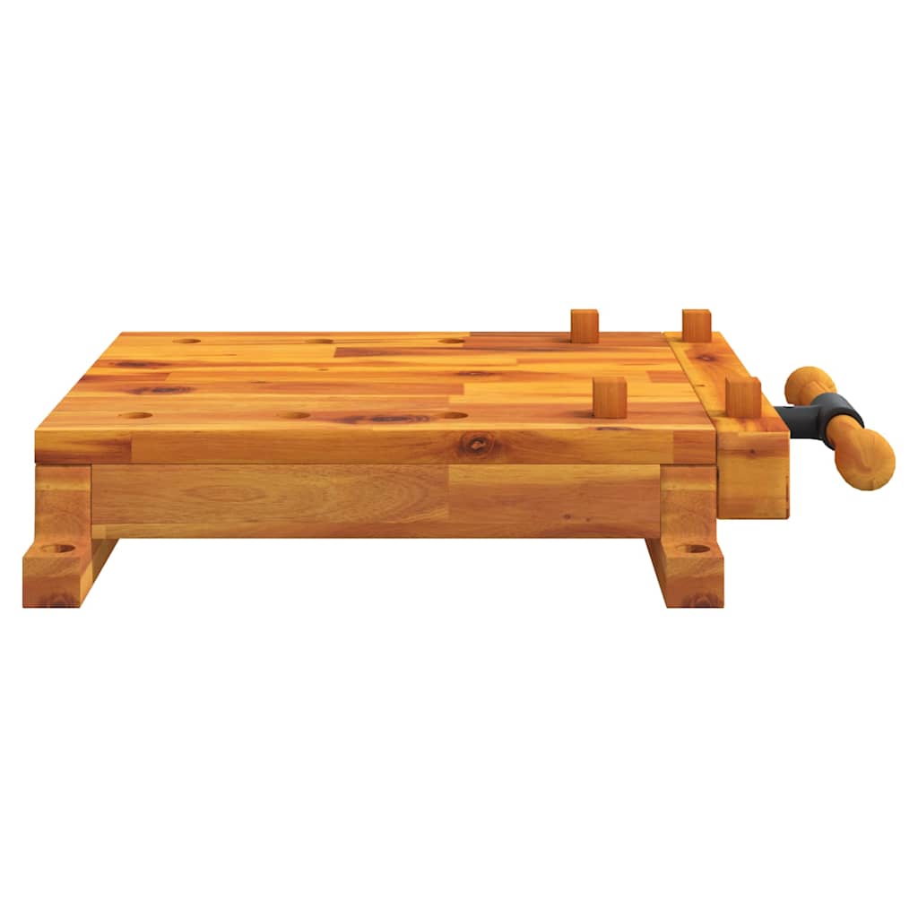 VIDAXL -Tabelle Arbeit Bank mit VICE 52x44x9,5 cm Festes Akazienholz