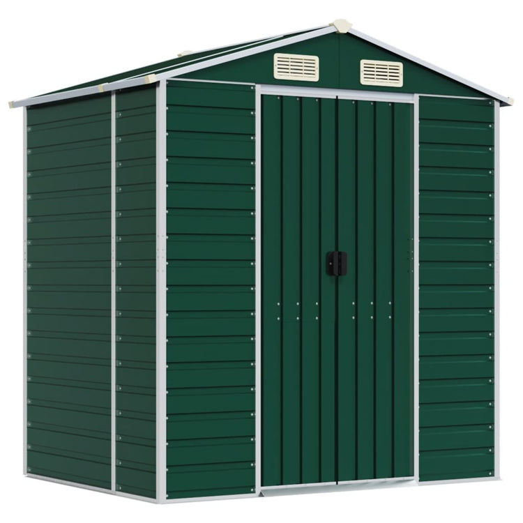 Vidaxl Garden Shed 191x130x198 cm verzinkter Stahlgrün