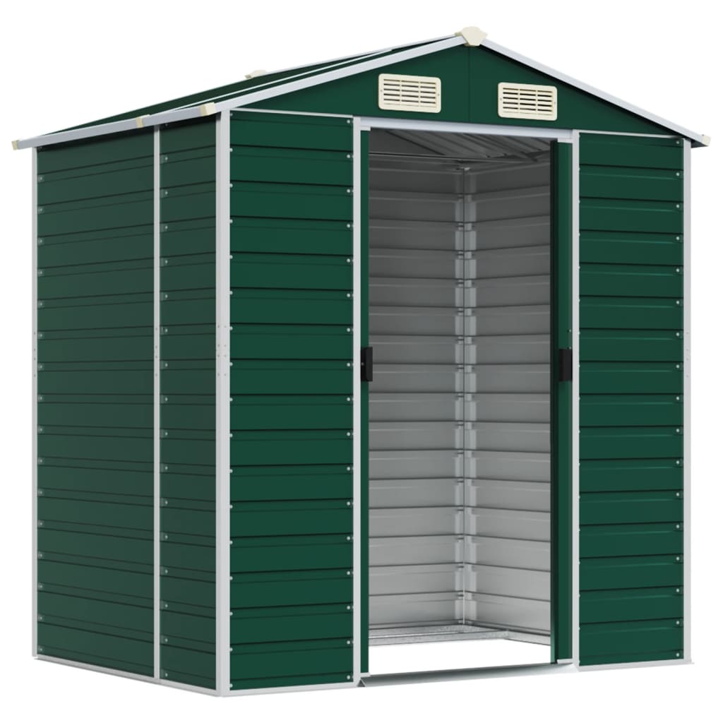 Vidaxl Garden Shed 191x130x198 cm verzinkter Stahlgrün