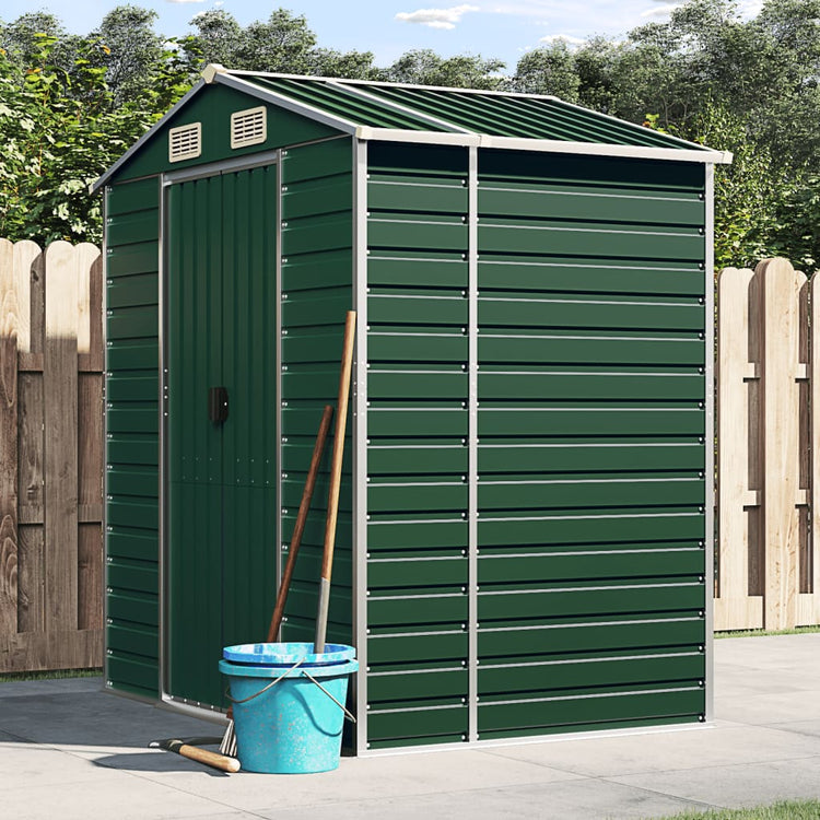Vidaxl Garden Shed 191x130x198 cm verzinkter Stahlgrün