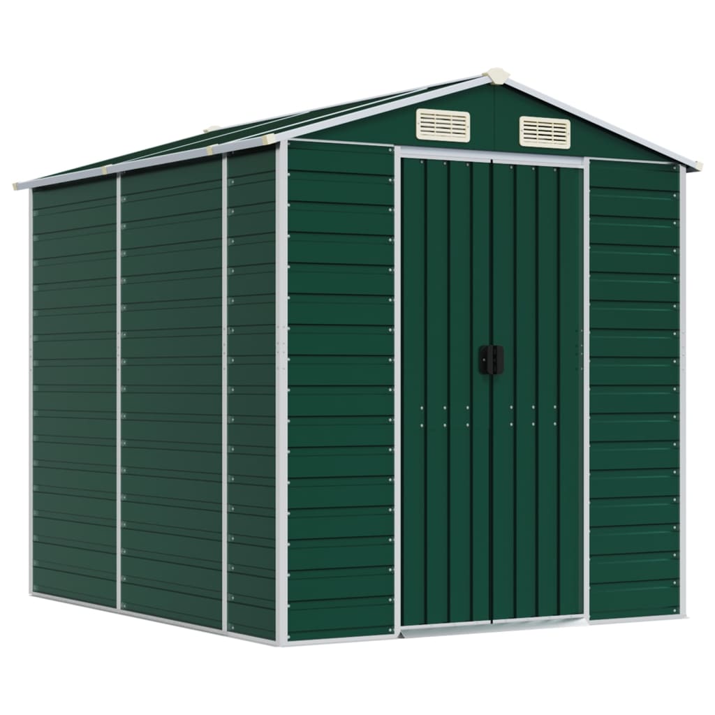 Vidaxl Garden Shed 191x215x198 cm verzinkter Stahlgrün