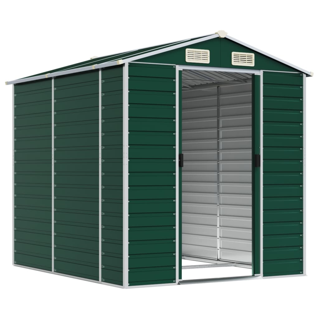 Vidaxl Garden Shed 191x215x198 cm verzinkter Stahlgrün
