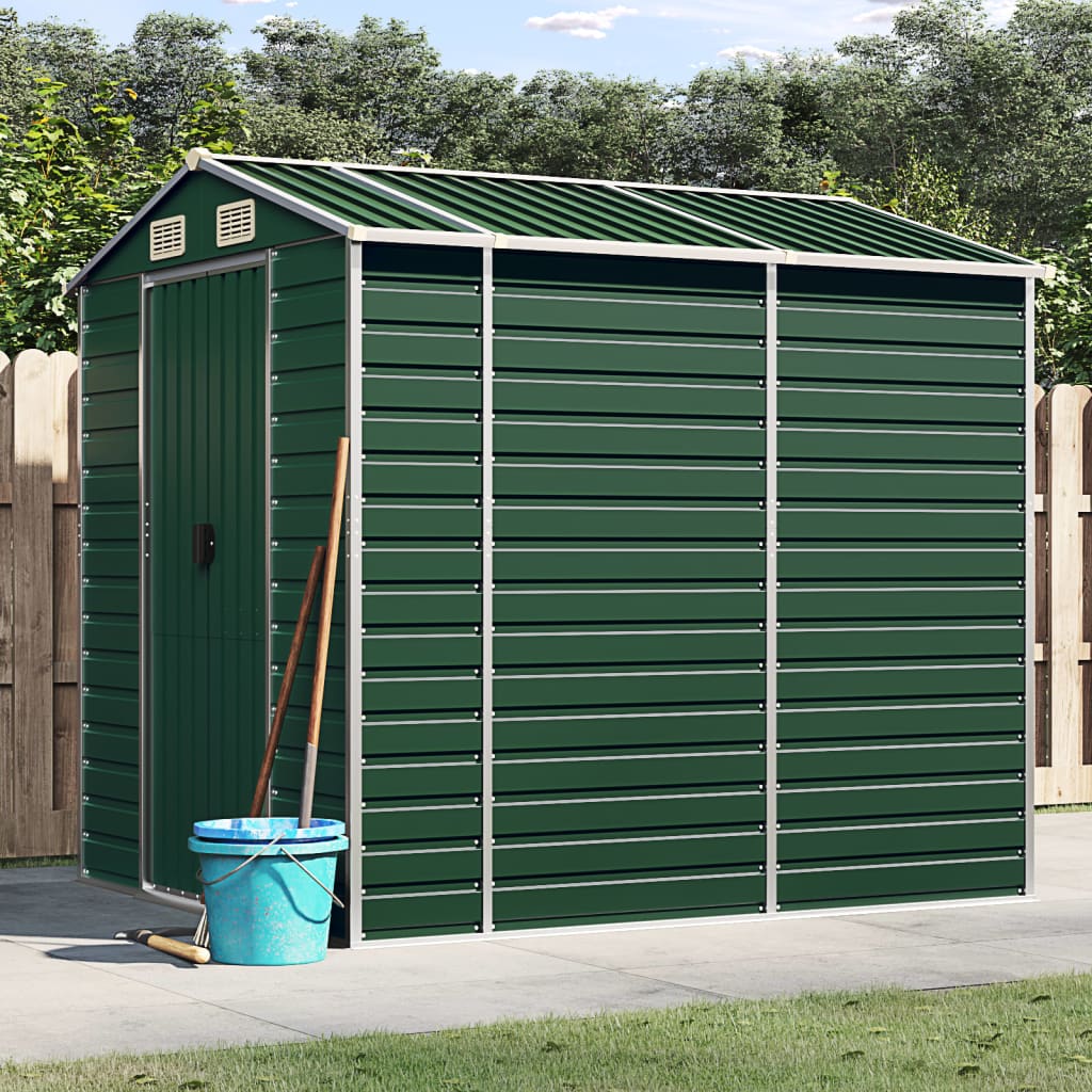 Vidaxl Garden Shed 191x215x198 cm verzinkter Stahlgrün